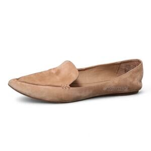 Steve Madden Feather Tan Leather Suede Pointed Toe Slip On Flats Size 9.5